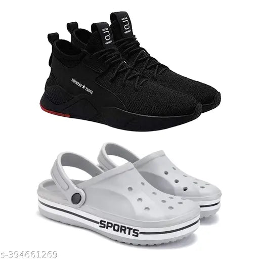 Lightweight comfortable stylish shoes & clogs Sandal for Men & Boys Pack of 2