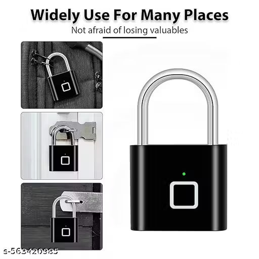 Fingerprint Locker – Keyless Security Lock with Up to 10 Fingerprint Storage, Rechargeable Battery & LED Indicator, Durable Waterproof Metal Design for Home